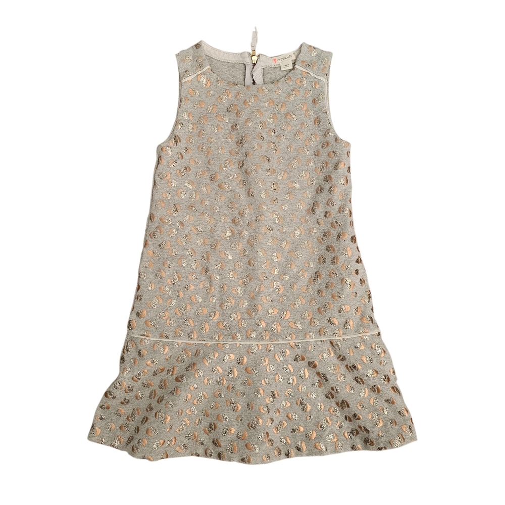 Crewcuts Girls Sleeveless Leopard Metalic‎ Sparkle Dress 5 Zipper